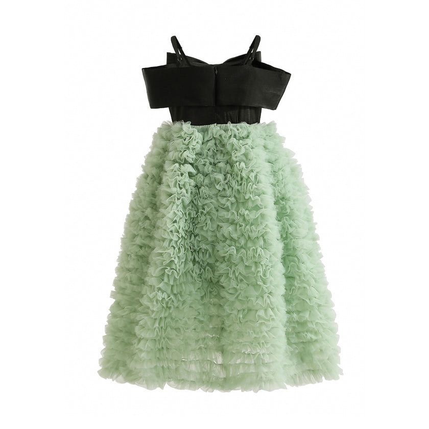 Black & Green Marcella Bow Dress