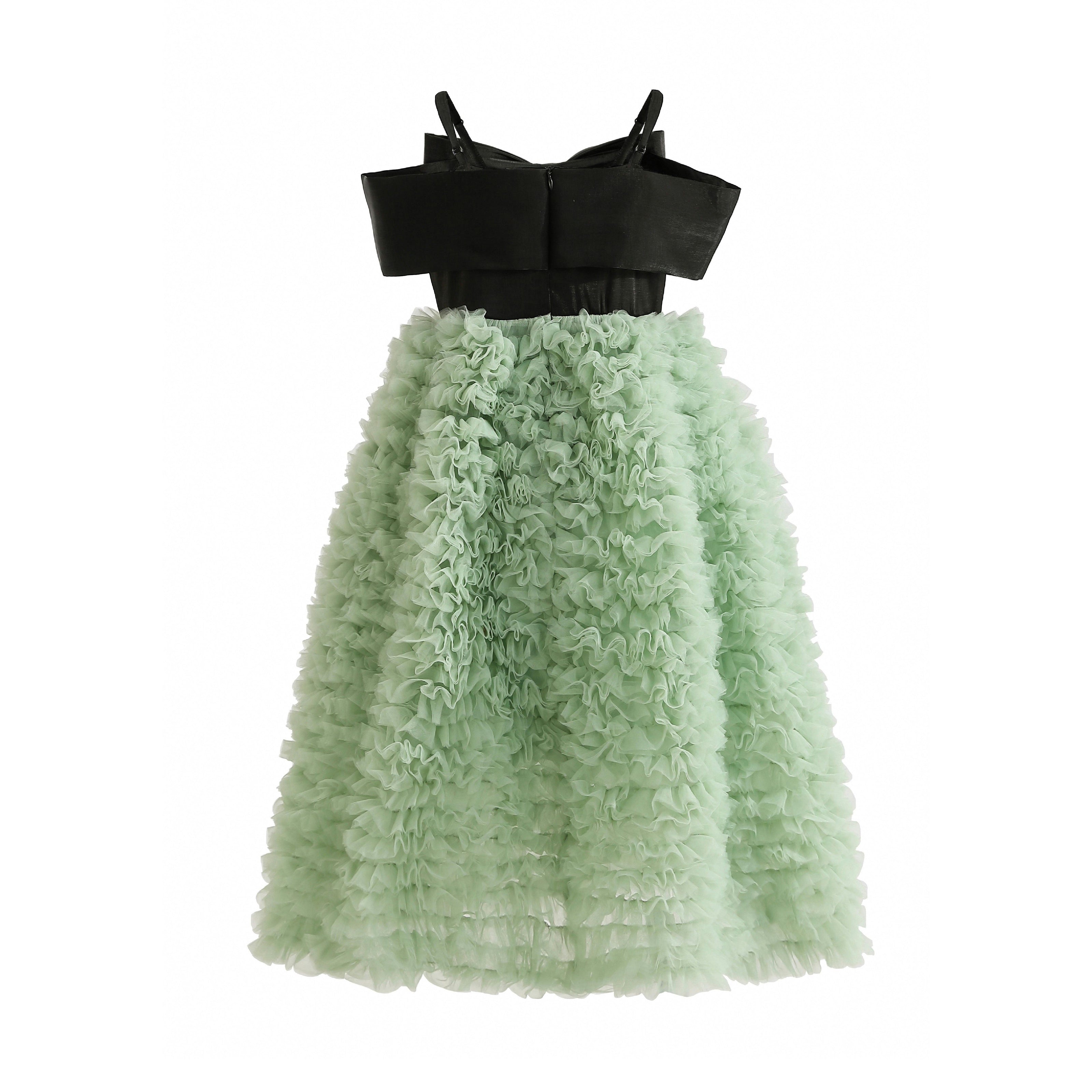 Black & Green Marcella Bow Dress