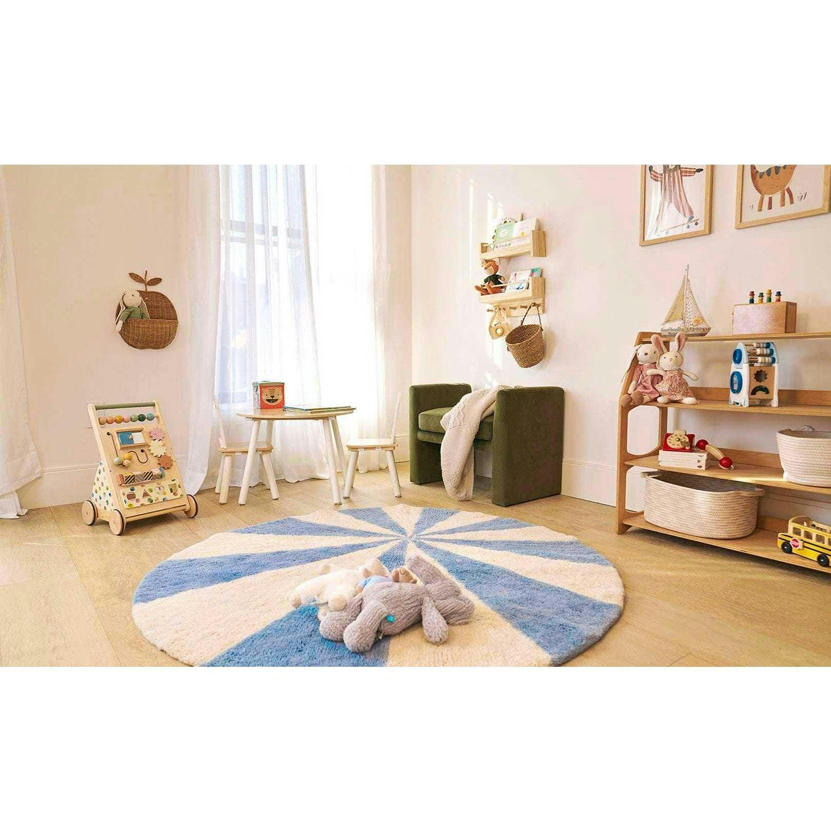 Beach Ball Washable Round Wool Rug