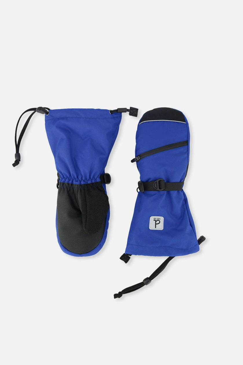 Teknik Winter Mittens Blue with Black Stripes