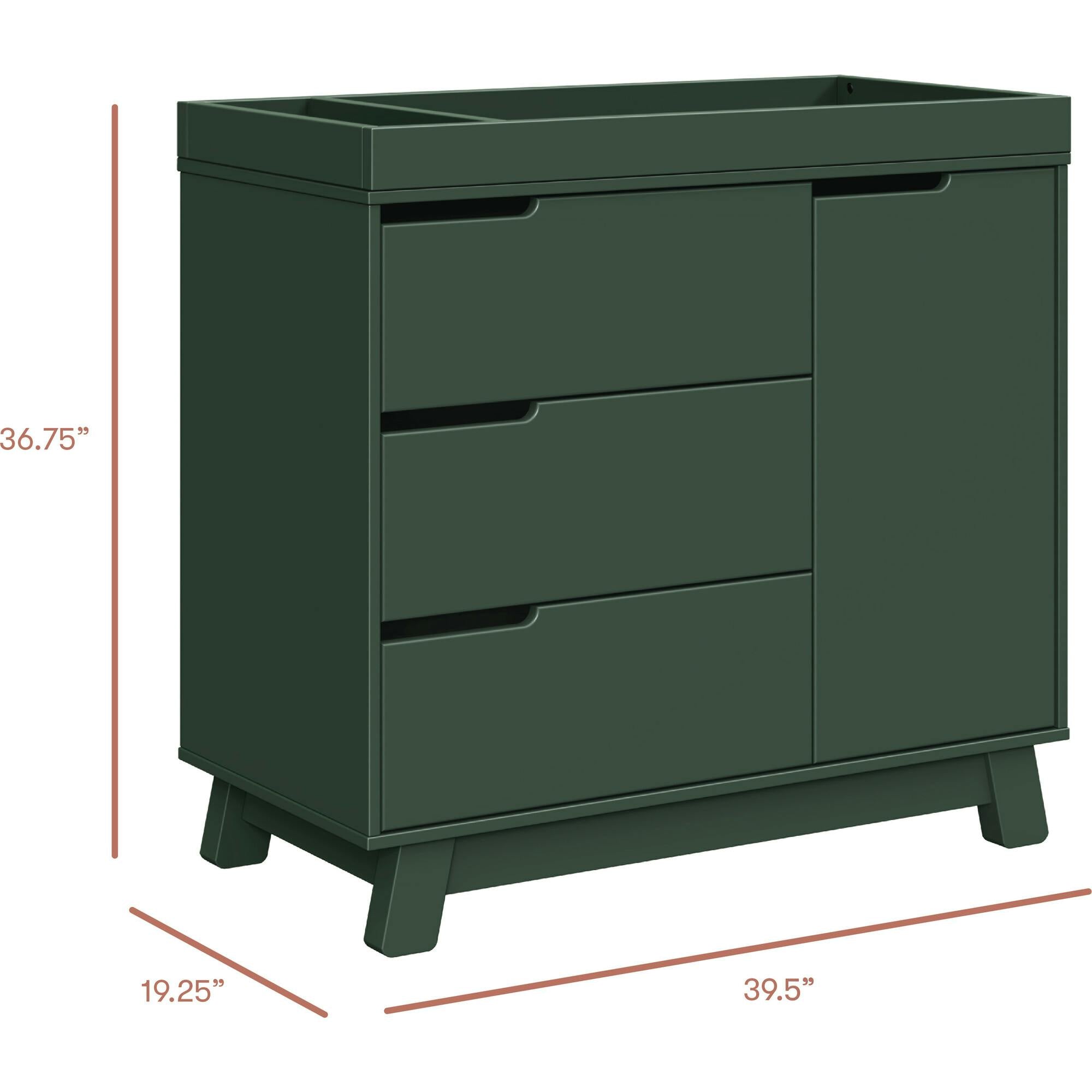 Hudson 3-Drawer Changer Dresser With Removable Changing Tray In