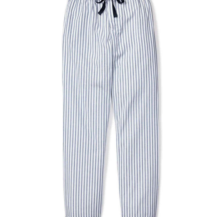 Men's Twill Pajama Pants in Navy French Ticking
