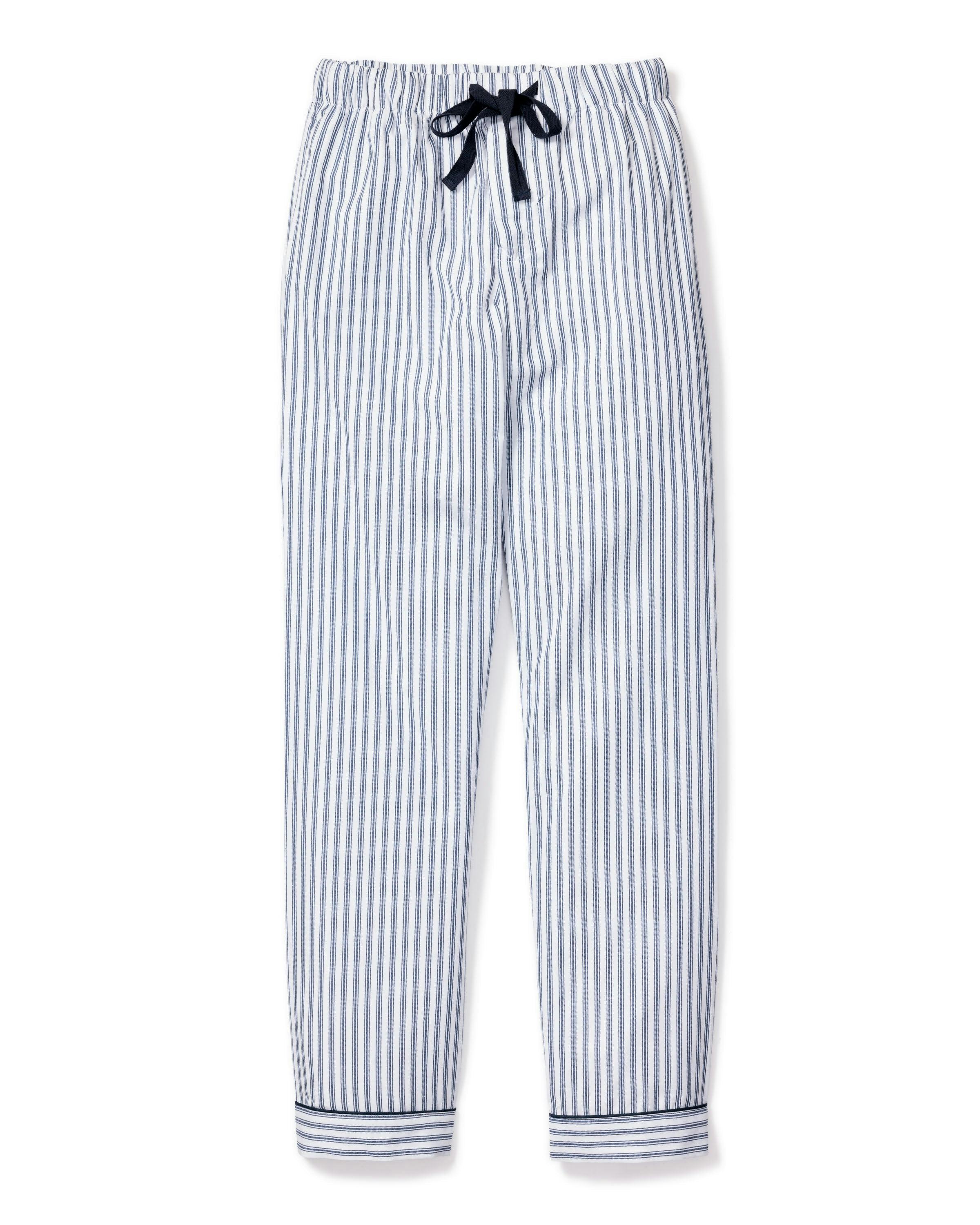 Men's Twill Pajama Pants in Navy French Ticking