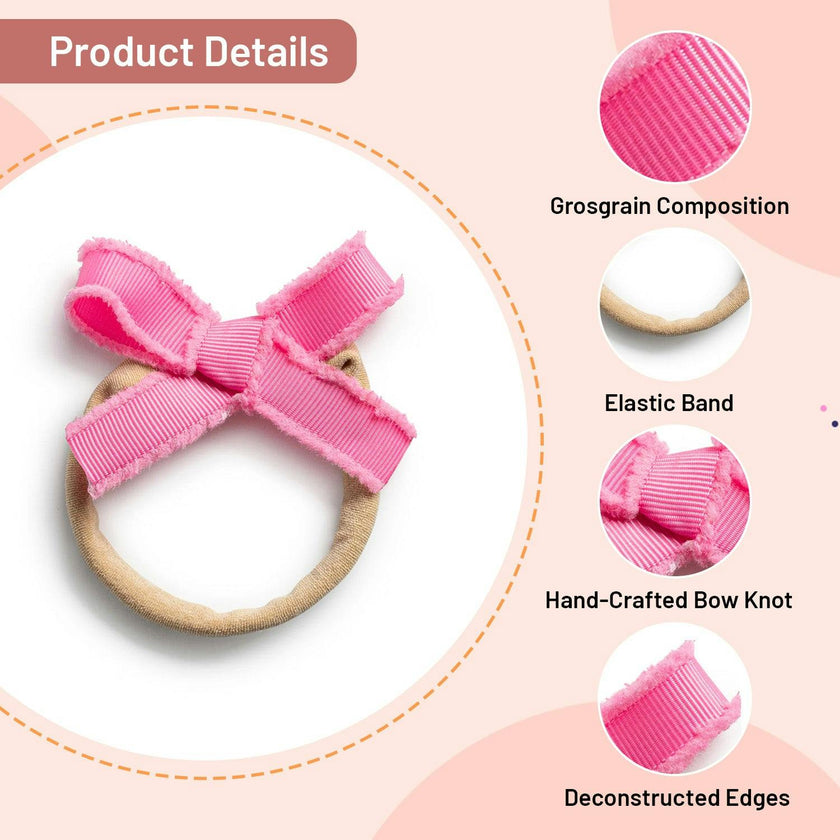 Halo Luxe Dahlia Deconstructed Grosgrain Ribbon Baby Band - Hot Pink