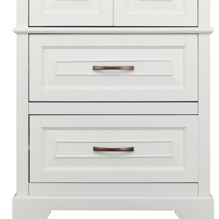 St. James Wooden Linen Tower Cabinet With 2 Drawers
