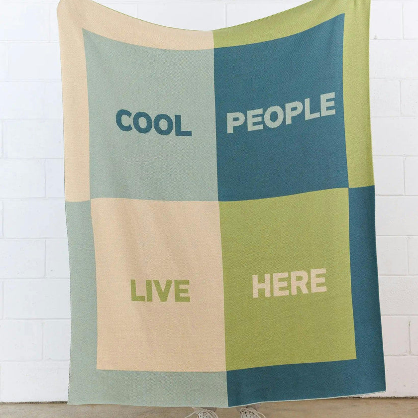 Cool People Live Here Knit Blanket