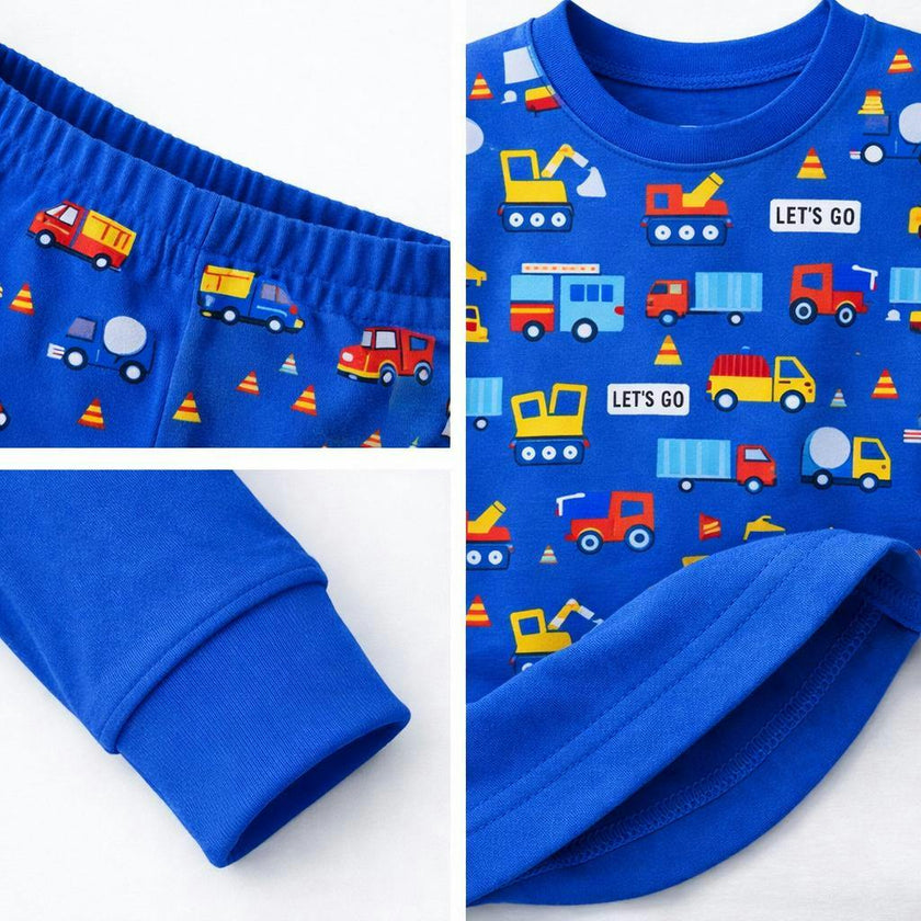 Kids and Toddlers Cars Shorts Sleeve Snug Fitted Soft Pajamas Set
