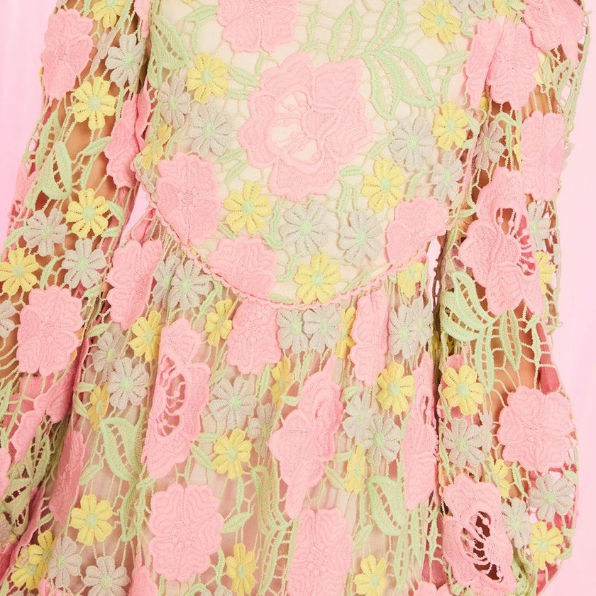 Estella Embroidered Mini Dress