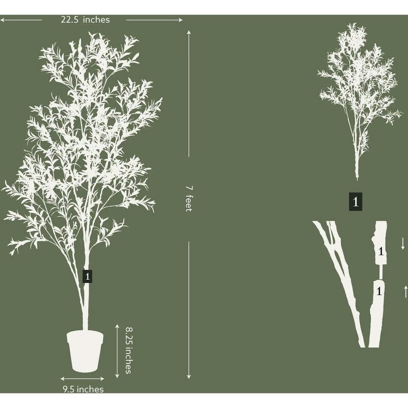 7' Artificial Wispy Olive Tree