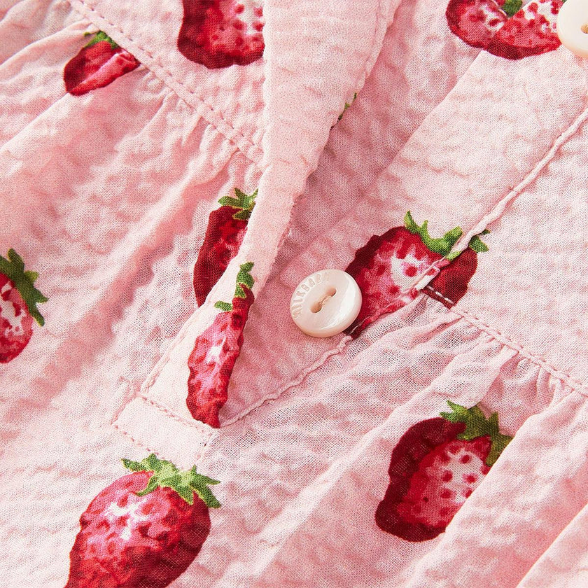 Strawberry Ruffle Collar Dress