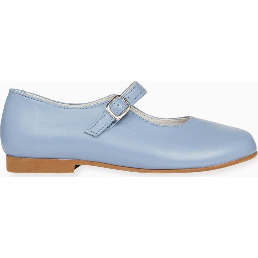 Dusty Blue Leather Girl Mary Jane Shoes