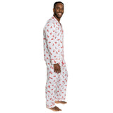 Men's Reindeer Red Long PJ Set - Organic Cotton Poplin