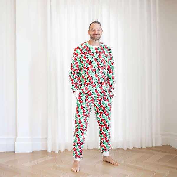 Organic Adult Men's Pajamas - Holiday Lights