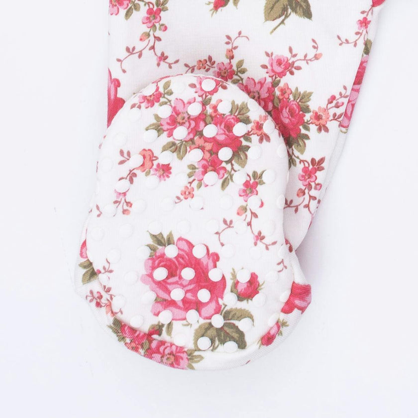 Elegant Roses - 2 Way Ruffle Back Zipper Footie