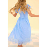 Hattie Dress in Cornflower Blue Lace