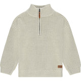 Rib Knit Mock Collar Quarter-Zipped Sweater