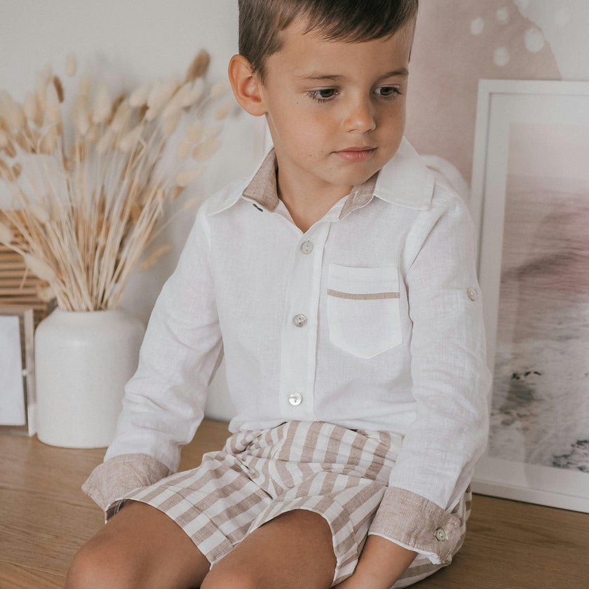 Ashton Striped Linen Shorts and Top Set