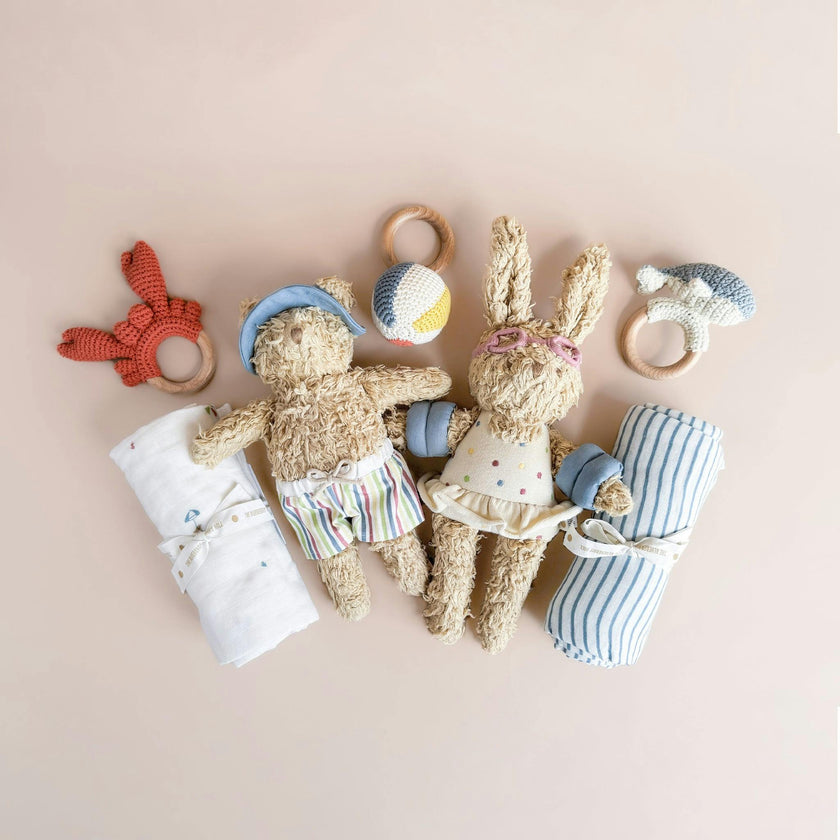 Coral Bunny and Eddie Bear Set