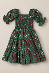Mini Madeline Maxi Dress in Evergreen Merry Ditsy