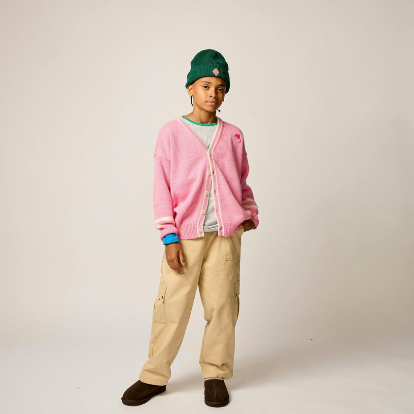 Wool Classroom Cardigan in Bubblegum Pink