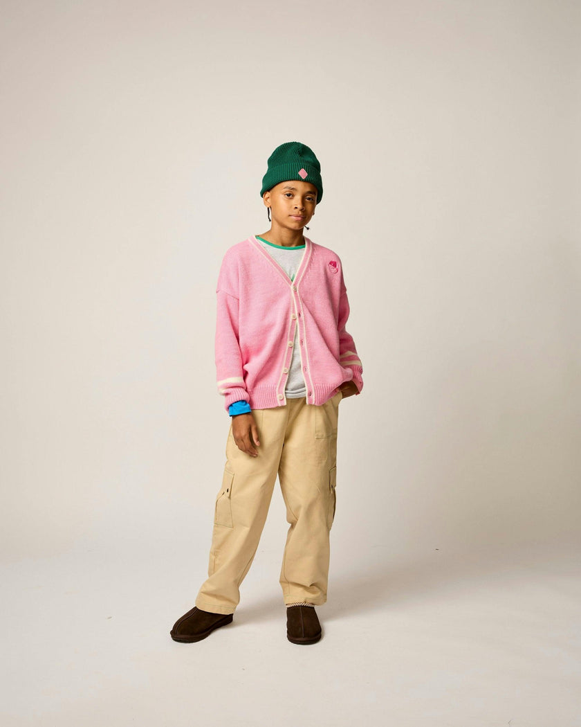 Wool Classroom Cardigan in Bubblegum Pink