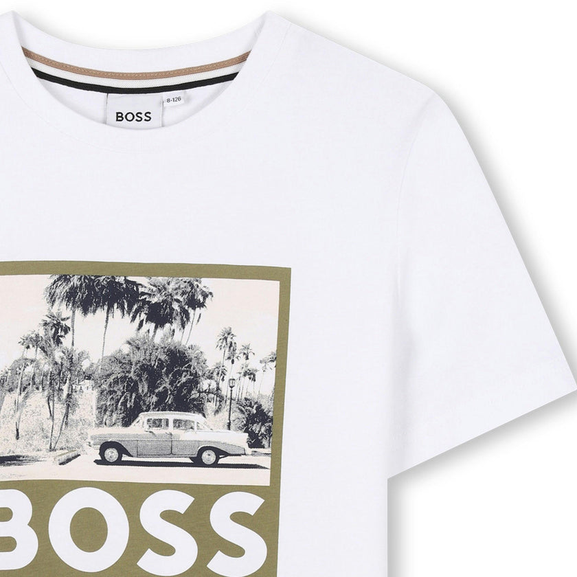 White Nostalgic Print T-Shirt
