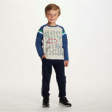 Kids Long Sleeve Raglan Color Blocked Alphabet Tee