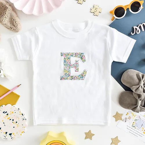 Liberty of London Children's Personalised Short Sleeve T-shirt - White