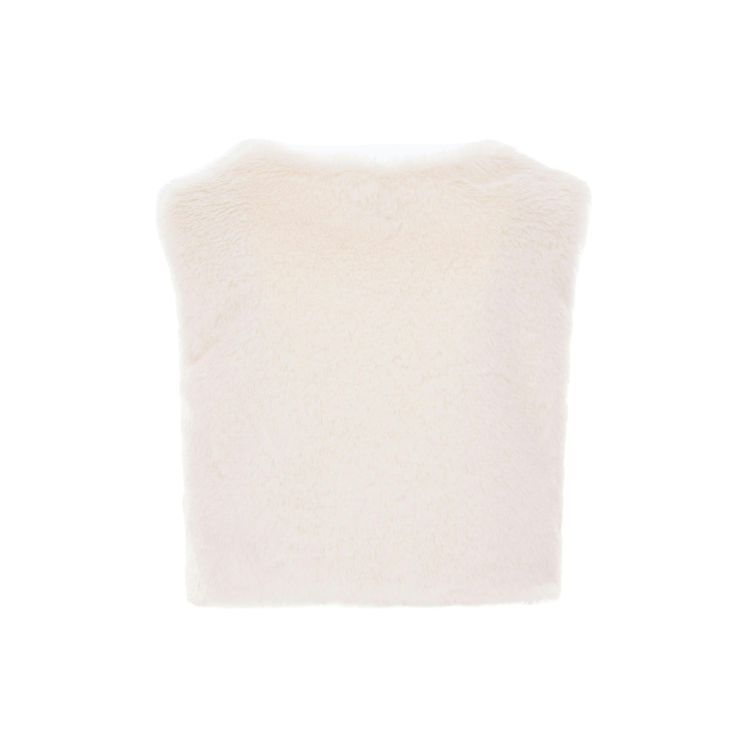 Cream Faux Fur Vest
