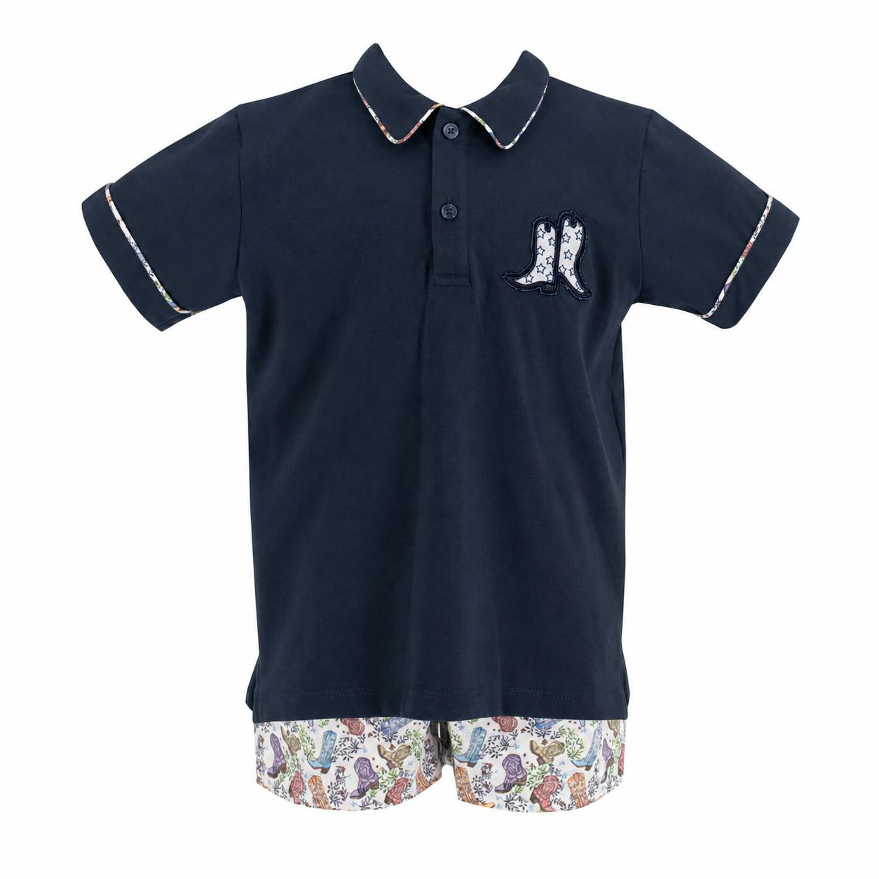 Fields Boy Polo Set - Boots - Navy