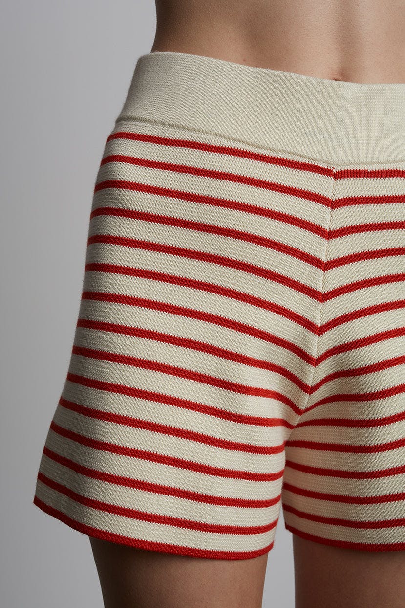 LEA STRIPE SHORT | IVORY + ROSSO