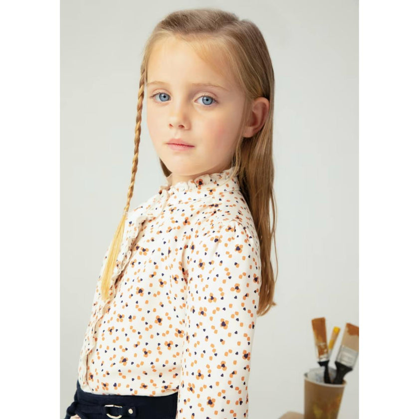Girl Ruffle Print Blouse