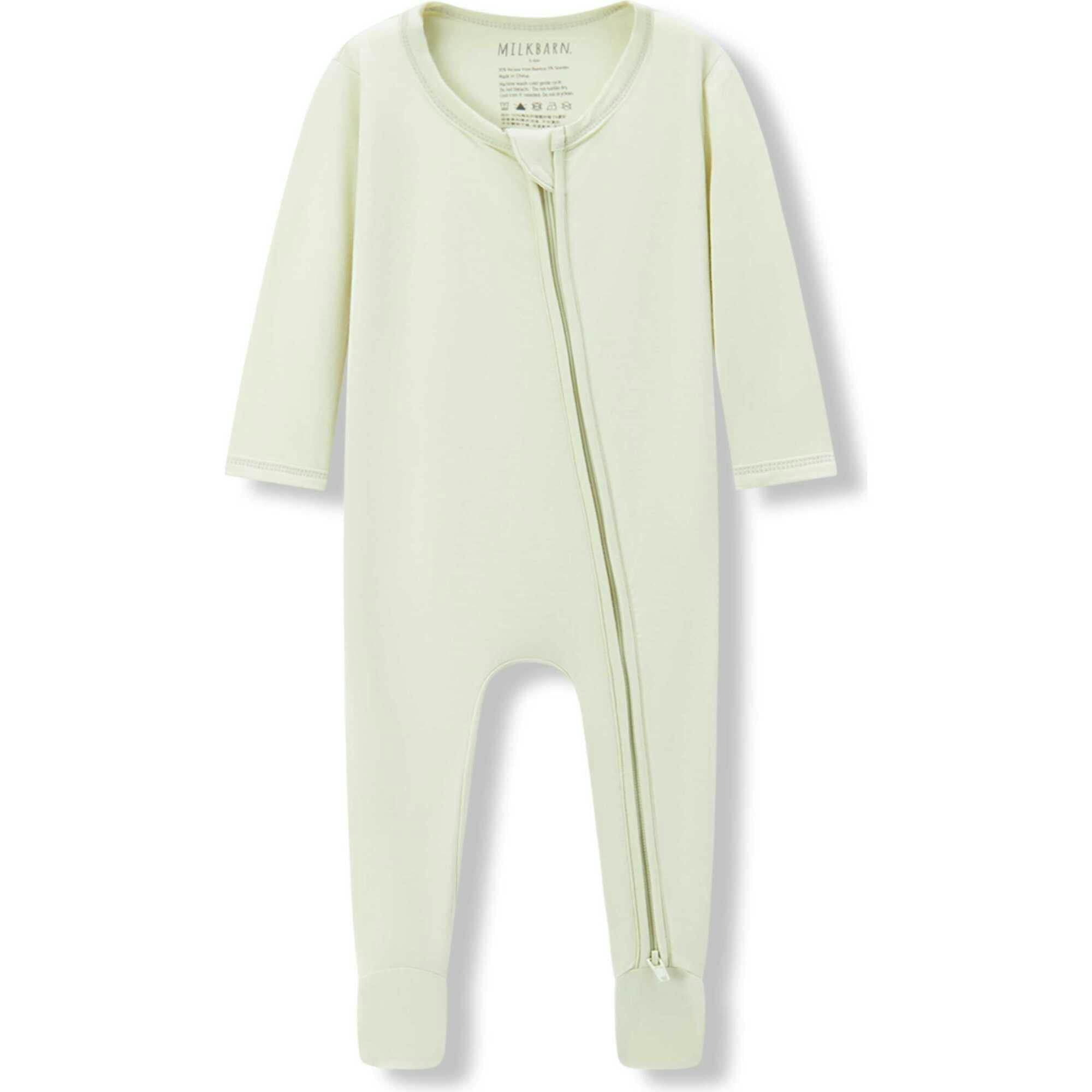 Aloe Luxe Solid Zipper Footed Romper