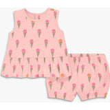 Baby tank and bubble shorts set in ice cream cones