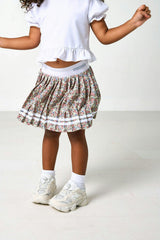 fall floral pleated skort