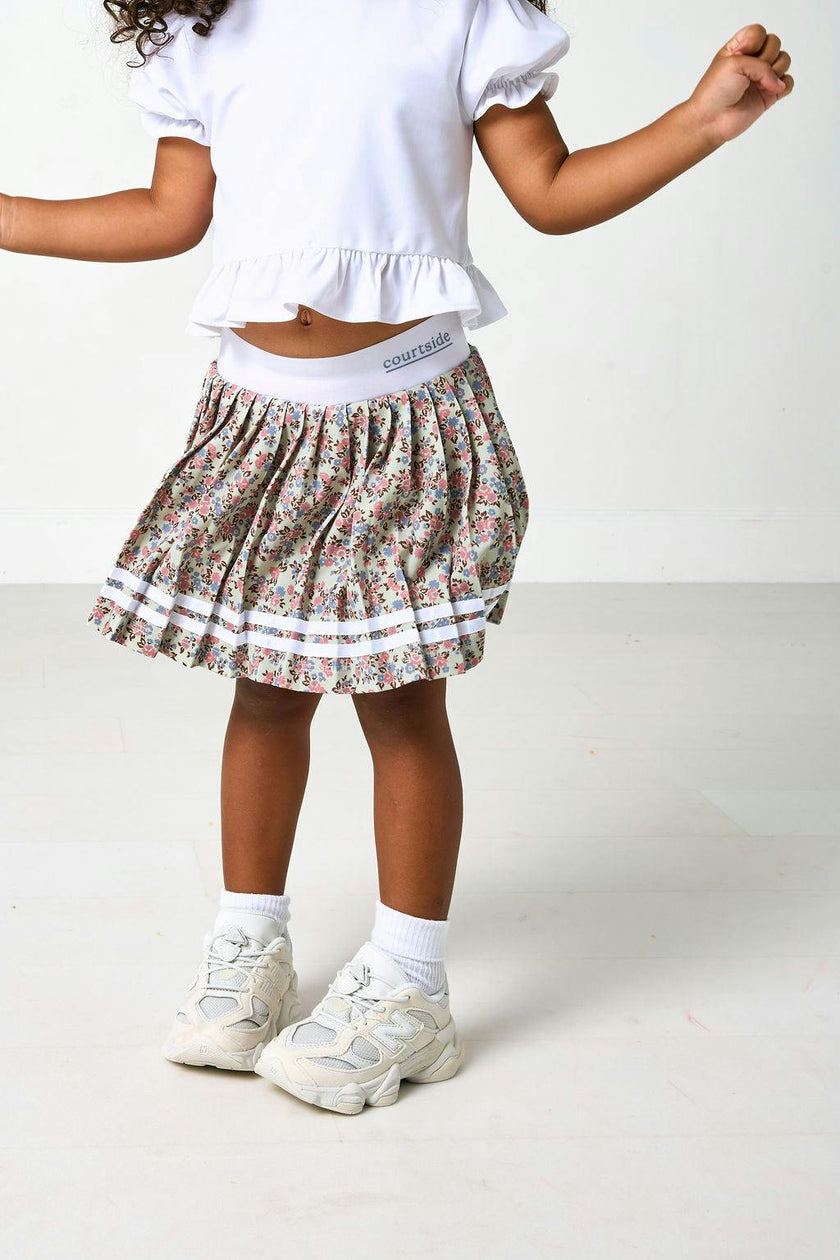 fall floral pleated skort