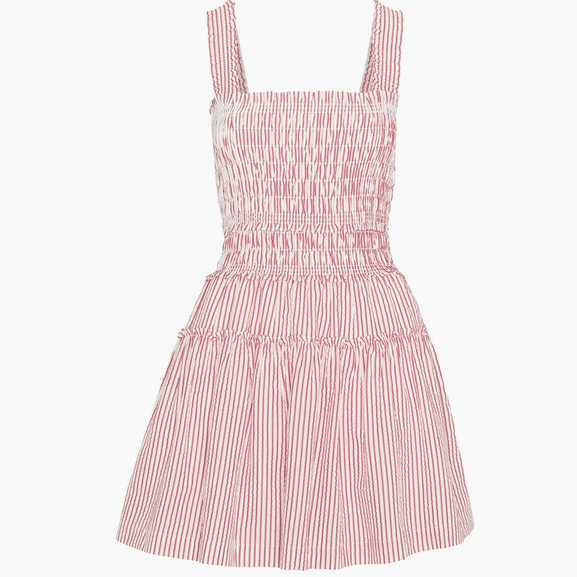 The Azalea Mini Nap Dress - Red Ticking Stripe