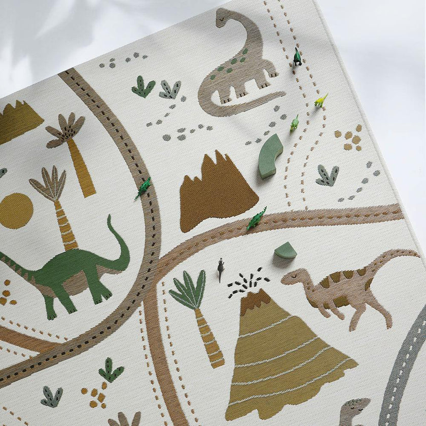 Flat Woven Graphic Print Rectangular Play Rug