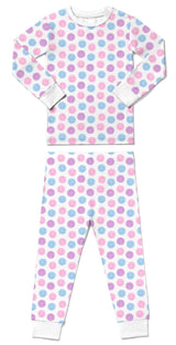Kids Pajamas - Pink Smiley Dot