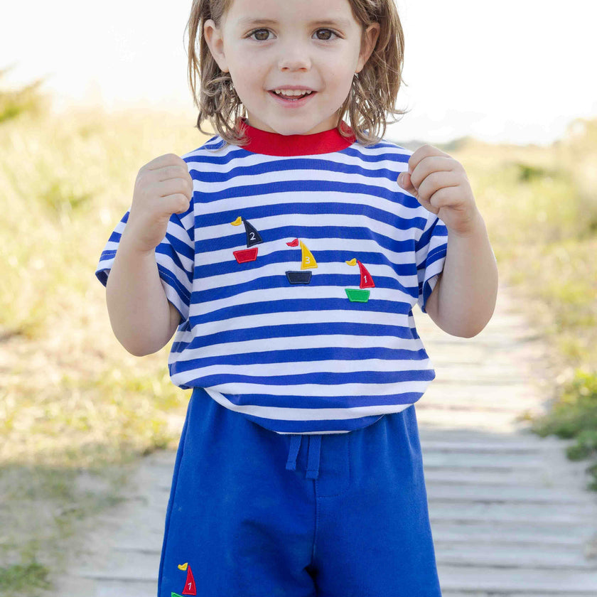 Knit Short Set With Sailboats