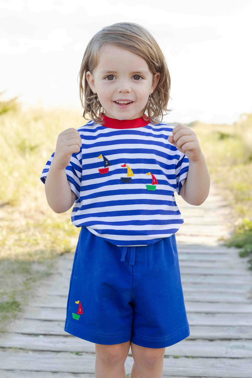 Knit Short Set With Sailboats