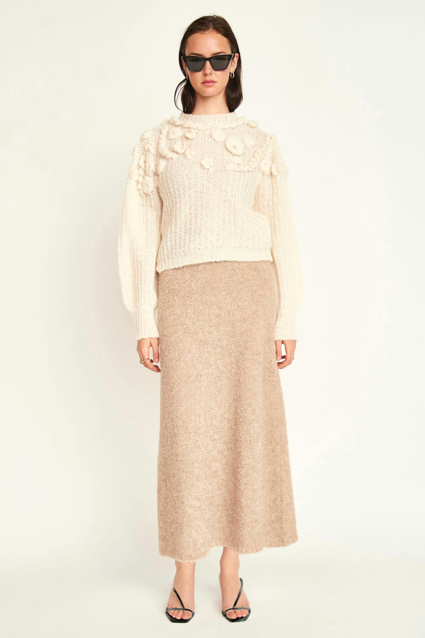 Moritz Embroidered Pullover in Alabaster