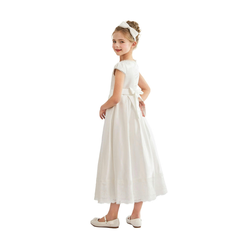 White Pearl-Trim Havenelle Dress