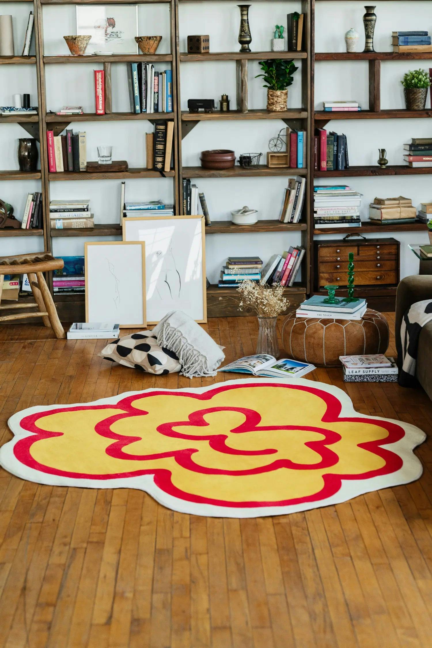 Funky Flower Shaped Irregular Rug by Shayla Goethe