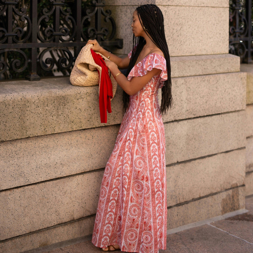 The Milani Dress - Coral Corsica Paisley