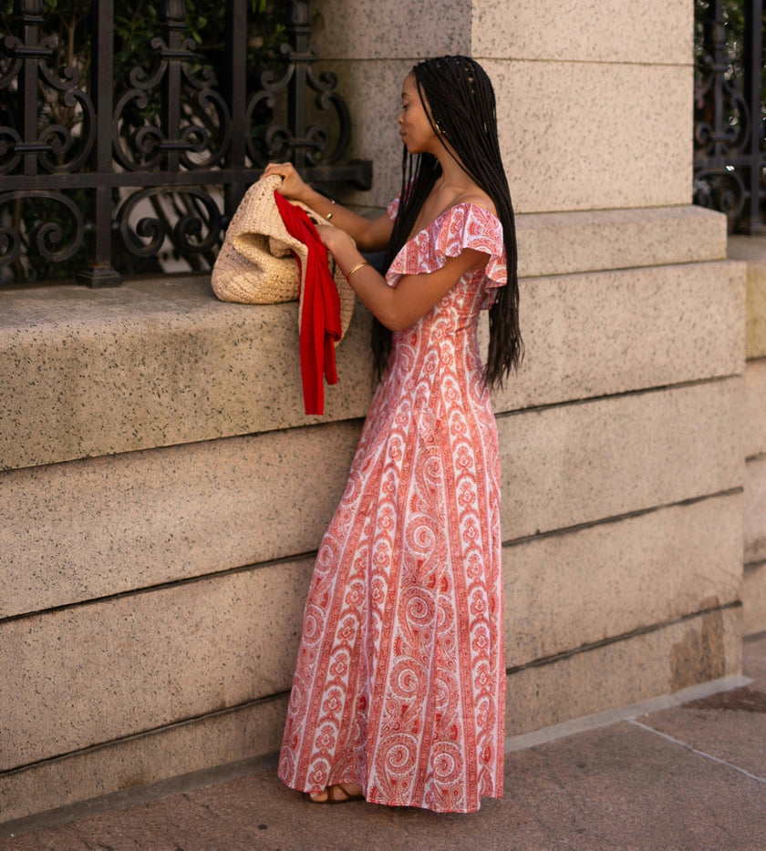 The Milani Dress - Coral Corsica Paisley