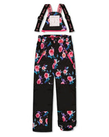 Two Piece Play Snowsuit Black Rose Print