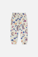 Sweatpants Beige Unicorn Print