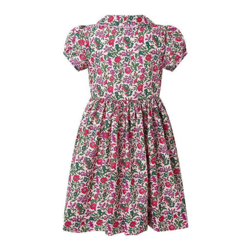 Pink Floral Button-front Dress