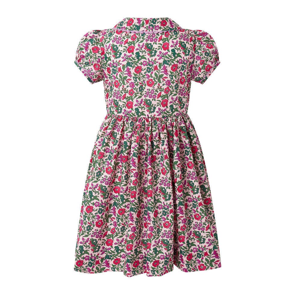 Pink Floral Button-front Dress